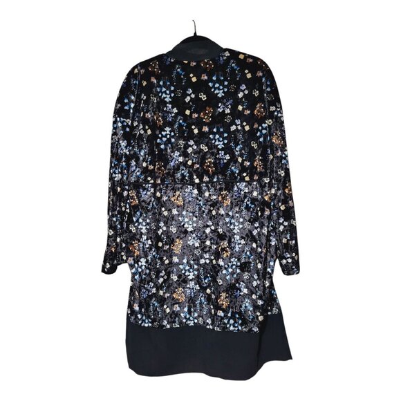 Out From Under- Urban Black Floral Velvet Kimono Womens XS/S Boho Romantic Tunic - Picture 14 of 15